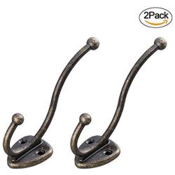She-love Metal Handle Hook Hanger Clothes Hat Coat Robe Hanging Single Hook Wall Door (2 Pcs)