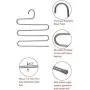 JS HANGER Multi Purpose Pants Hangers, S-Style 5 Layer Cascading Hangers for Space Saving Clothes Organizer Slack Trousers Hanger Stainless Steel 3 Pack JS HANGER Multi Purpose Pants Hangers, S-Style 5 Layer Cascading Hangers for Space Saving Clothes Organizer Slack Trousers Hanger Stainless Steel 3 Pack