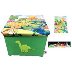 YESY Toy Boxes Storage, My Dino Boxes , Dinosaur Storage Toy Boxes , Foldable Toy Boxes and Chair with 12 Dinos