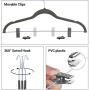 KYCPTNFJ 20 PCS Velvet Skirt Hangers with Clips Thin Non Slip Velvet Pants Hangers Space Saving Clothes Hange