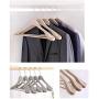 SAASNY Plastic Hangers,10 Extra Wide 45cm Heavy Duty Brown Plastic Jacket Clothes Garment Hangers with Non Slip Trouser Bar,Extra Smooth Finish,for Drying and Storage
