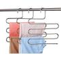 BKOYJ Pants Hangers S-Shape Trousers Hangers Stainless Steel Clothes Hangers Closet Space Saving for Pants Jeans Scarf Hanging Silver (4 Pack)