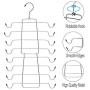 16 Hooks Space-Saving Hangers Rotate Anti-skid Folding Clothes Hanger Organizer,Folding Clothes Rack Silver Practical Metal Multifunction Organization Hooks