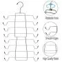 16 Hooks Space-Saving Hangers Rotate Anti-skid Folding Clothes Hanger Organizer,Folding Clothes Rack Silver Practical Metal Multifunction Organization Hooks