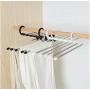 5pcs Random Color 5 in 1 Level Stainless Steel Racks Pants Hanger Clothes Closet Storage Organization Hanging Hanger Closet Organizer