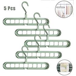 Magic Clothes Hanger, Hanger Slip Rotation, Sliding Folding Hanger, Hanger Space-Saving Storage Closet with Adult/Child Standard Plastic Hanger Hole 9