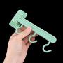 uxcell Plastic Home 6 Hooks Foldable Wall Sticker Clothes Hanger Hook 2pcs Light Green