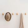 ZEMIN Wall Mounted Coat Rack Clothes Hat Hanger Holder Hooks Water Drops Cute Simple Style Wood, Log， 5x7cm (Color : Log, Size : 3 Pieces)