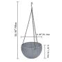 Hanging Flower Pot Holder Silver Plastic Rattan Design Bag with 4 Balconies Hanging Bowl Hanging Beam Frame Plant Basketball Hanging Basket Modern Decorative Hanger