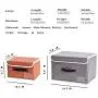 Janes Home 4 Pack Storage Bins Boxes Linen Collapsible Cube Set Organizer Basket with Lid & Handle, Foldable Fabric Containers for Clothes, Toys, Closet, Office, Nursery (Grey and Orange)