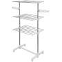 Ollieroo Premium Stainless Steel Drying Rack Fold-able Rolling 6-Wheels Clothes Laundry Dryer Hanger Compact Storage