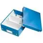 Leitz Click & Store Storage Box, Small Organizer Box, Collapsible, Stackable, Patented Design, Bin, Cabinet, Desk Organizer, Blue (60570036)