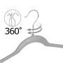 Anya Nana 100Pcs Gray Hangers Velvet for Clothes Dress Suit Shirt Pants Hangers Flocked Plastic Skirt Hanger AN2049