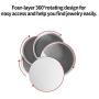 Delymc PR02 Jewelry Box, 360 Degree Rotating Jewelry Storage Boxes 4 Layers Jewelry Organizer Holder for Necklace Bracelet Ring Earring Small Items Container Case