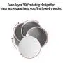 Delymc PR02 Jewelry Box, 360 Degree Rotating Jewelry Storage Boxes 4 Layers Jewelry Organizer Holder for Necklace Bracelet Ring Earring Small Items Container Case Delymc PR02 Jewelry Box, 360 Degree Rotating Jewelry Storage Boxes 4 Layers Jewelry Organizer Holder for Necklace Bracelet Ring Earring Small Items Container Case
