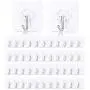 Xzyppci 58pcs Adhesive Hooks,Reusable Hooks for Hanging,Transparent Hooks,Widely Applicable to Kitchen and Bathroom Sticky Hooks