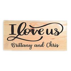 PERSONALIZED I LOVE US, Custom Handcrafted 14 x 7 Wood Sign with Weathered Finish, INCLUDES SAW TOOTH HANGER, WEDDING GIFT, RUSTIC COUNTRY DECOR, BIRTHDAY GIFT, by Heartland Country Decor