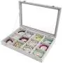 Hivory Bangles & Ear Rings Storage Boxes with Transparent Lid ~ 12 Grid ~ See Through Top Display Case Accessories Storage Jewelry Boxes (12 Grid)