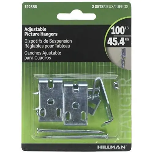 Hillman 122388 Adjustable Picture hanger 100 Lb Card - 10 Pack Hillman 122388 Adjustable Picture hanger 100 Lb Card - 10 Pack