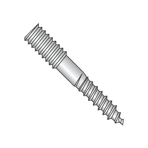 1/8 x 1" Hanger Bolts Plain Center (Quantity: 1) Zinc Plated Steel