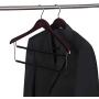 2 Quality Two-Tone Wooden Suit Hangers with Velvet Pants Bar Smooth Finish Solid Wood Coat Hanger with 360° Swivel Hook - Camisole, Jacket, Pant, Dress Clothes Hangers (Mahogany, 2)