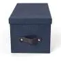 Bigso Silvia Canvas Fiberboard Organizational Storage Box, 5.9 x 6.5 x 11.6 in, Blue Bigso Silvia Canvas Fiberboard Organizational Storage Box, 5.9 x 6.5 x 11.6 in, Blue