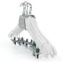 HANGERWORLD 5 White 17.7inch Wooden Notched Coat Clothes Garment Hangers Non Slip Adjustable Clips HANGERWORLD 5 White 17.7inch Wooden Notched Coat Clothes Garment Hangers Non Slip Adjustable Clips