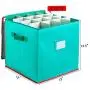 Joiedomi Christmas Ornament Storage Boxes with Adjustable Dividers, Hold Up to 64 Ornaments Balls (13” x 13” x 13.5”)