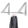 Curious Fish Retractable Hidden Aluminum Folding Wall Mounted Clothes Hanger Drying Rack Hanging Coat Shirt Pants Space Saving Storage Dryer Organiser Laundry Bathroom Utility Bedroom Wardrobe Balcony