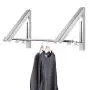 Curious Fish Retractable Hidden Aluminum Folding Wall Mounted Clothes Hanger Drying Rack Hanging Coat Shirt Pants Space Saving Storage Dryer Organiser Laundry Bathroom Utility Bedroom Wardrobe Balcony