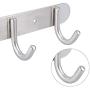 Towel Hook Rack Brushed Nickel - Sagmoc 8-Inch Coat Hook Rail Wall Mounted with 3 Hooks, Durable Clothes Hangers for Bedroom, Bathroom, Foyer, Hallway (304 Stainless Steel)
