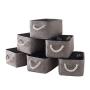 TheWarmHome Foldable Storage Basket with Strong Cotton Rope Handle, Collapsible Storage Bins Set Works As Baby Storage, Toy Storage, Nursery Baskets (Grey, 6Pack-11.8L7.9W5.2H)