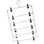 LOVIVER 2/Set Skirt Hangers 6 Tier Pants Hanger with Adjustable Clips Durable Metal Pant Hangers Space Saving for Pants Skirts Clothes and More -Black & Blue LOVIVER 2/Set Skirt Hangers 6 Tier Pants Hanger with Adjustable Clips Durable Metal Pant Hangers Space Saving for Pants Skirts Clothes and More -Black & Blue