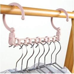 Windproof 5Hole Magic Coat Clothes Hanger 10pcs Random Color Multifunction Holder Clothes Hanging Organizer Folding Rotating Coat Storage Rack