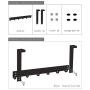 DOKU Over The Door Hooks,304 Stainless Steel Heavy Duty Organizer Rack for Coats Towels Robes Hats Clothes Hanger, Easy Install Space Saving Bathroom 6 Hooks ? Fashion Black