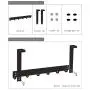 DOKU Over The Door Hooks,304 Stainless Steel Heavy Duty Organizer Rack for Coats Towels Robes Hats Clothes Hanger, Easy Install Space Saving Bathroom 6 Hooks ? Fashion Black DOKU Over The Door Hooks,304 Stainless Steel Heavy Duty Organizer Rack for Coats Towels Robes Hats Clothes Hanger, Easy Install Space Saving Bathroom 6 Hooks ? Fashion Black