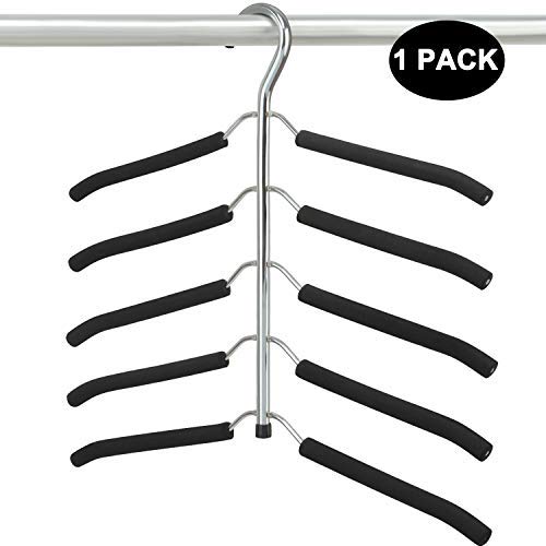DOIOWN Blouse Tree Hangers Clothes Hangers Non Slip Space Saving Stainless Steel Shirt Hangers Coats Hangers Closet Organizer (1, Black)