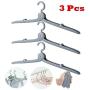 SANGAITIANFU 3 Pcs Mini Folding Travel Clothes Hangers Foldable Plastic Adjustable Portable for Suitcase Flight Adult Children Clothes Rack