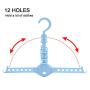POZILAN 2 Pack Magic Clothes Hangers Space Saving - Collapsible Closet Organizer 360 Degree Wardrobe Rack, Foldable Hanger for Clothes, Belts (Light Blue)
