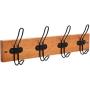 Tibres - Coat Hook Rack Wall and Door Mount for Clothes Jackets Hats Backpacks and Towels - Farmhouse Rustic Wall Hanger for Use in Entryway Bathroom and Bedroom - 4 Wire Black Hooks - Matt Lacquer Tibres - Coat Hook Rack Wall and Door Mount for Clothes Jackets Hats Backpacks and Towels - Farmhouse Rustic Wall Hanger for Use in Entryway Bathroom and Bedroom - 4 Wire Black Hooks - Matt Lacquer