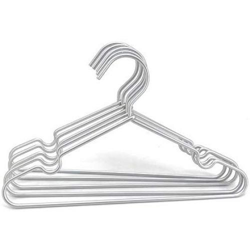 KOOBAY 30Pack 16.5" Silver Aluminum Laundry Wire Clothes Shirt Coat Suit Hangers with PVC-Coated and Notches