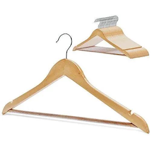 StorageWorks 20-Pack Solid Wooden Suit Hangers, Coat Wood Hangers, Natural Finish StorageWorks 20-Pack Solid Wooden Suit Hangers, Coat Wood Hangers, Natural Finish