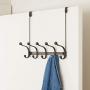 iDesign York Metal 5-Hook Over-the-Door or Wall Mount Rack for Coats, Hats, Scarves, Towels, Robes, Jackets, Purses, 15.62" x 5.35" x 12.83", Bronze