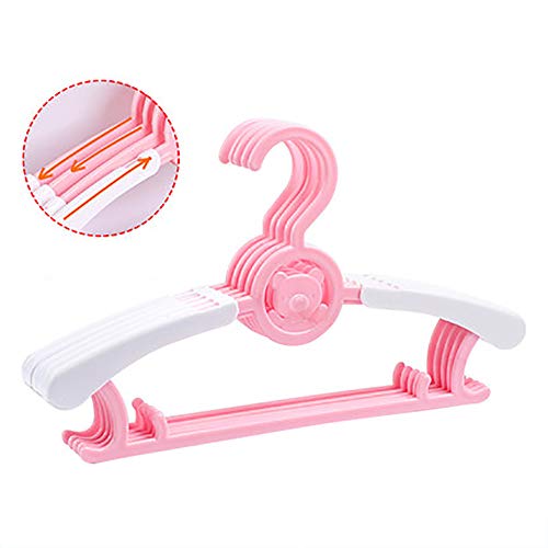 HJYPYJ Magic Hanger,Stack Multifunctional Hangers,Baby Child Telescopic Hanger Space-Saving Organizer Hanger Non-Slip/Pink / 50 pcs