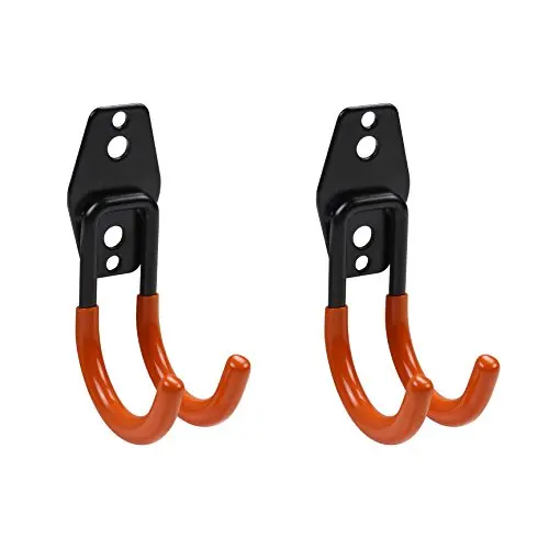 WINSOON Heavy Duty Double Utility Garage Hooks Wall Mount Hook Set Tool Tack Storage (2 x Samall J Shape, Orange) WINSOON Heavy Duty Double Utility Garage Hooks Wall Mount Hook Set Tool Tack Storage (2 x Samall J Shape, Orange)
