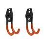 WINSOON Heavy Duty Double Utility Garage Hooks Wall Mount Hook Set Tool Tack Storage (2 x Samall J Shape, Orange)