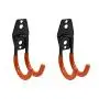 WINSOON Heavy Duty Double Utility Garage Hooks Wall Mount Hook Set Tool Tack Storage (2 x Samall J Shape, Orange) WINSOON Heavy Duty Double Utility Garage Hooks Wall Mount Hook Set Tool Tack Storage (2 x Samall J Shape, Orange)