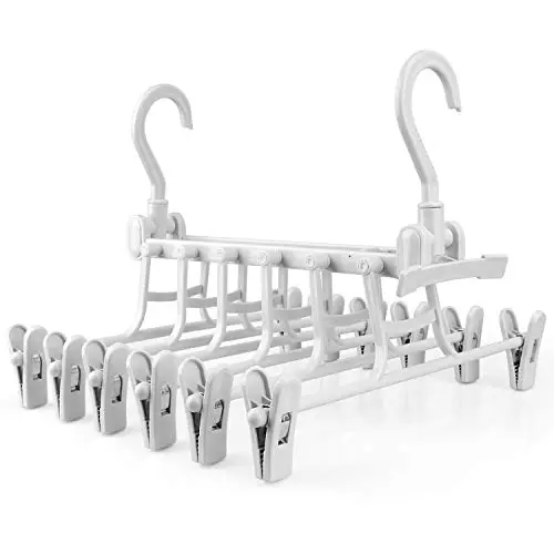 IEOKE Pants Hangers 2 Pack, 6-in-1 Multi-Function Trousers Hangers with Clips, Plastic Hangers for Heavy Duty Ultra Thin Space Saving IEOKE Pants Hangers 2 Pack, 6-in-1 Multi-Function Trousers Hangers with Clips, Plastic Hangers for Heavy Duty Ultra Thin Space Saving
