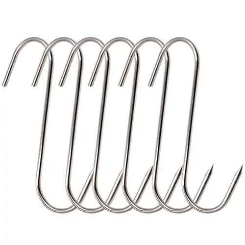 RJWKAZ Meat Hooks S Hooks Stainless Steel Poultry Hook BBQ Grill Cooking Smoker Hook Tool (5 Inch-6 Pack) RJWKAZ Meat Hooks S Hooks Stainless Steel Poultry Hook BBQ Grill Cooking Smoker Hook Tool (5 Inch-6 Pack)