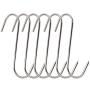 RJWKAZ Meat Hooks S Hooks Stainless Steel Poultry Hook BBQ Grill Cooking Smoker Hook Tool (5 Inch-6 Pack)